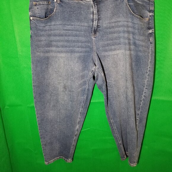 Eloquii Womens Plus Size 26 Jeans Crop Pockets Straight Leg Stretch - Picture 2 of 8